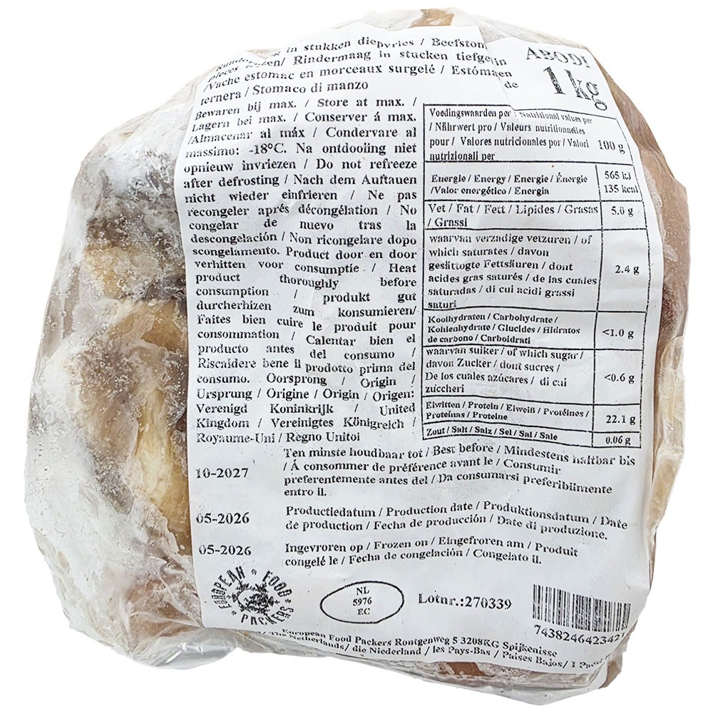 Cow Stomach* Abodi, Cut - EFP 12 x 1 kg.