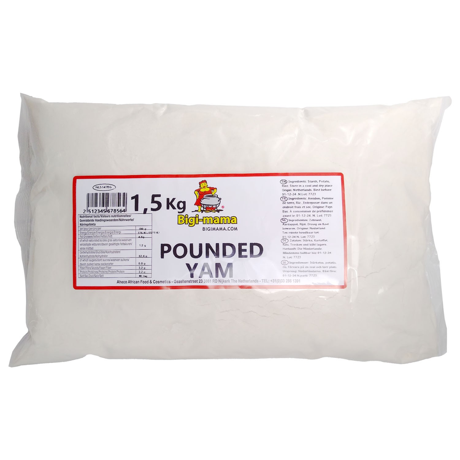 Pounded Yam Bigi Mama 8 x 1.5 kg.
