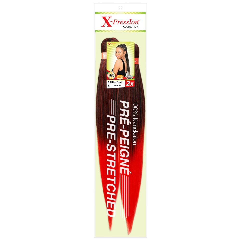 X-Pression UB 2x Pre-Streched Colour T1B/Red.