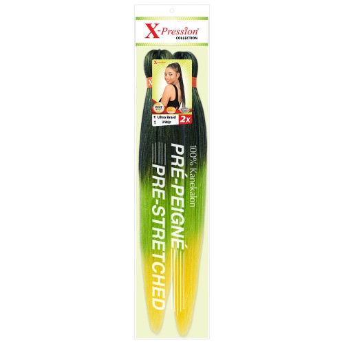 X-Pression UB 2x Pre-Streched Colour T3/OM/Green Mango.