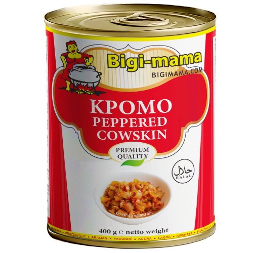 Bigi Mama Canned Peppered Cowskin (Kpomo) 6 x 400 gr.