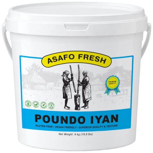 Pounded Yam Asafo Fresh Bucket 1 x 9 kg.