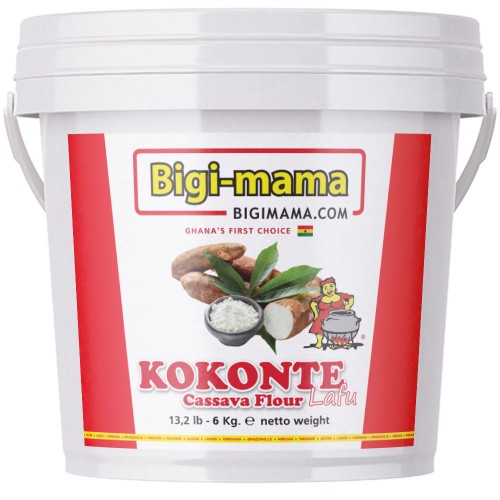 Kokonte Cassave Flour - Bigi Mama Bucket 1 x 6 kg.